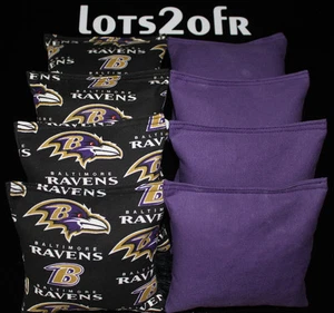 CORNHOLE BEAN BAGS w BALTIMORE RAVENS fabric on both sides of logo bags NEW! - Picture 1 of 1