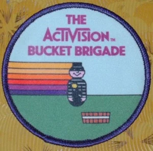 👀🕹~Atari Video Game Vintage 80's Activision Award Patch Kaboom! Bucket Brigade - Picture 1 of 3