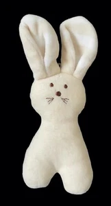 Olive & Pickles Beige Off White Bunny Rabbit Plush Organic Baby Rattle 7" Toy - Picture 1 of 5