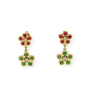 Pendientes Piedra Preciosa y Diamantes en Oro 18 k Complementos de Mujer - Imagen 1 de 5