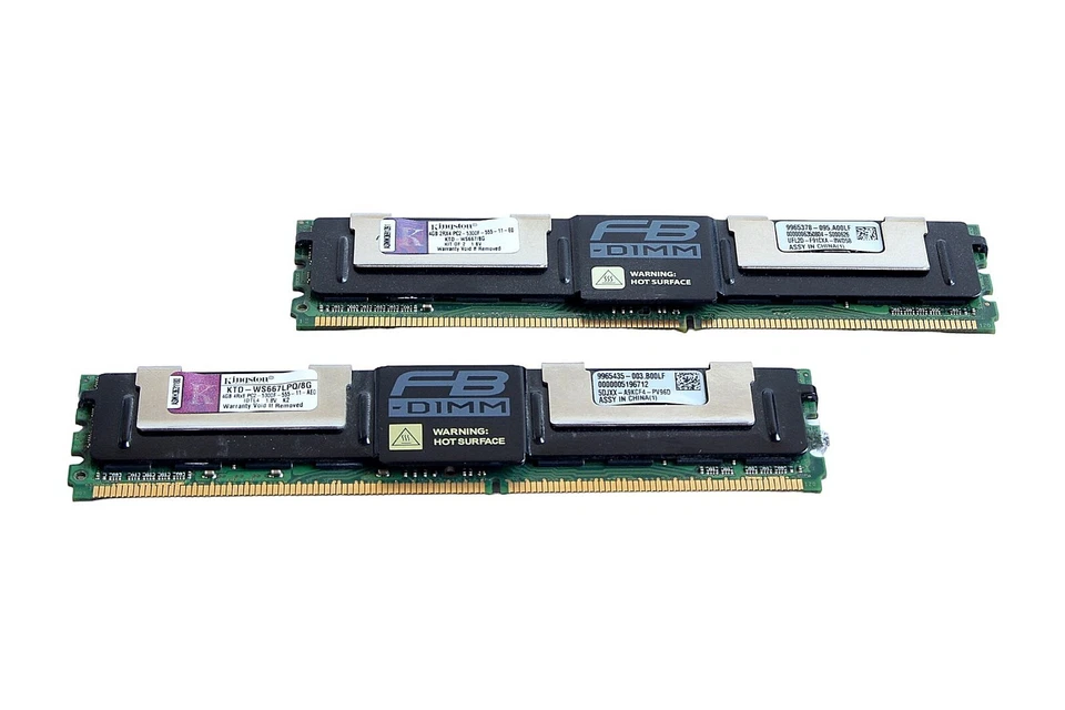 8GB DDR2  Server RAM 2 x 4GB Kingston KTD-WS667LPQ/8G / PV2-5300F-55-11-AEO - Bild 1 von 1