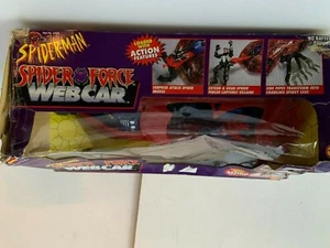 1997 TOY BIZ MARVEL SPIDERMAN FORCE WEB CAR LOADED W ACTION FEATURES - Picture 1 of 8