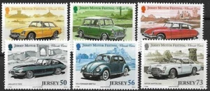 Citroen DS Mini WW Jaguar MG Motor Festival Classic Cars Jersey Mint Stamps 2005 - Picture 1 of 1