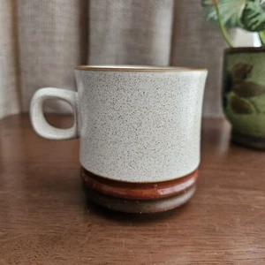 Denby Potters Wheel Large Mug Vintage Stoneware Oatmeal Rust Tan 3.5" Tall - Picture 1 of 7