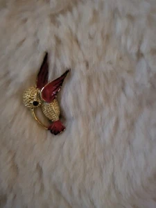 IMPRESIONANTE BROCHE COLIBRÍ ESMALTADO FIRMADO VINTAGE DE 1,5"!!! 1729J - Imagen 1 de 3