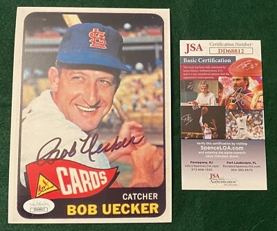 BOB UECKER signed 5x7 PHOTO- JSA COA AUTO Autograph BRAVES CARDS '65 BREWERS - Image 1 of 4