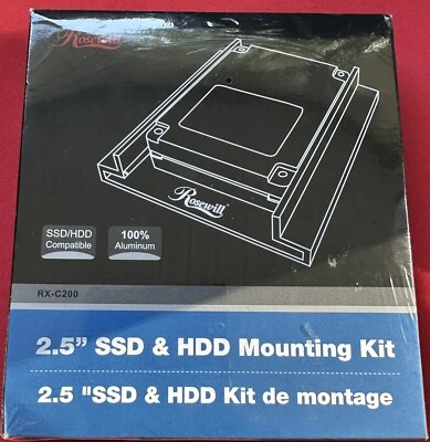 Rosewill RX-C200 2.5" SSD / HDD Aluminum Mounting Kit  Up To 9.5 MM Of HT NEW - Image 1 of 2
