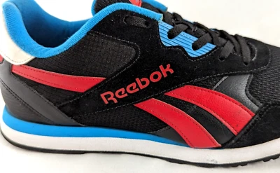REEBOK Royal Flag Men's Sneakers Black Red Blue~RARE COLOR~ US 10.5 EU 44 EUC! * - Image 1 of 4