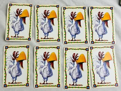 Chicken/rooster Cards X8 Playing Piece Spares For Snorta Board Game Mattel - Image 1 of 2