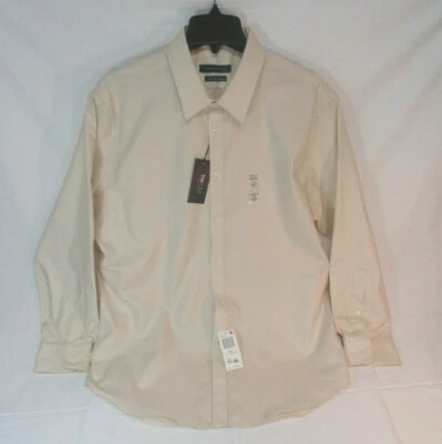 Camisa de vestir Tommy Hilfiger Th cuello flexible marfil liso 17,5 32 33 nueva con etiquetas $79 Foto 1 de 4