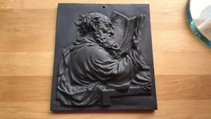 Schweres Gusseisen-Relief, Gusseisen-Platte Der Gelehrte v Leonard Posch - Bild 1 von 4