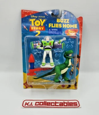 Disney Pixar Toy Story 2 BUZZ FLIES HOME Rex 3.5" Figure Set Mattel - Image 1 of 4