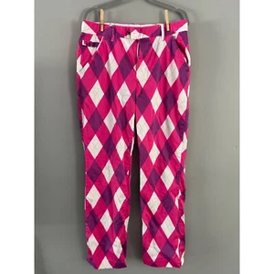 Royal & Awesome Argyle Golf Pants Funky Patterned Casual Trousers 34/32 - Picture 1 of 6