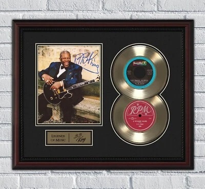 B.B. King Framed Gold or Platinum 45 Record w/ Reproduction Signatures - Image 1 of 4