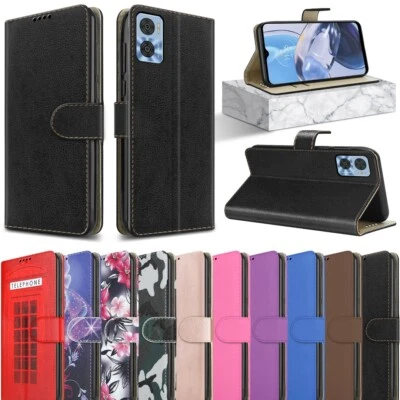 For Motorola Moto E22 / E22i Case, Slim Leather Wallet Flip Stand Phone Cover