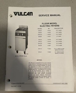 Vulcan Service Manual for Floor Model Electric Fryers - Picture 1 of 3