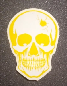 SKULL - YELLOW ON TRASPARENT - STICKER/ADESIVO /Metal/Punk/Teschio/collezione - Imagen 1 de 1