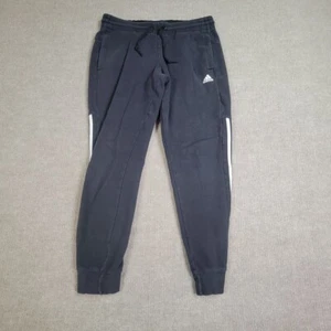 Adidas Jogger Sweatpants Girls M 12-14 Black Drawstring Athleisure 3-Striped - Picture 1 of 7