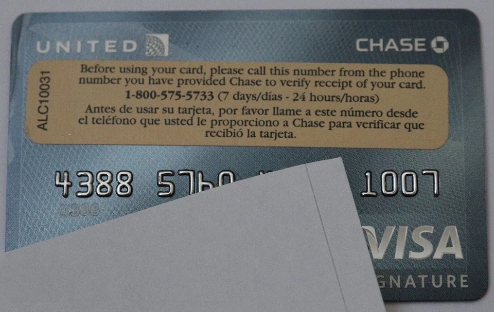 Expired Chase United Airline Mileage Plus Explorer Visa Signature Credit Card US - Image 1 of 1