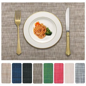 Vinyl Placemats Set of 4 PVC Woven Washable Non-Slip Table Mats Heat Resistan... - Picture 1 of 7