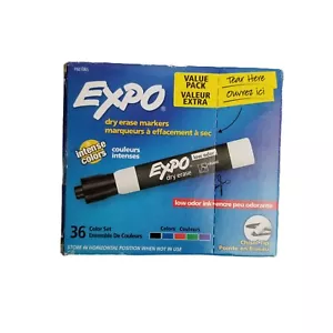 EXPO Low Odor Dry Erase Markers Chisel Tip 36 Assorted Colors NEW Classroom Home - Picture 1 of 6