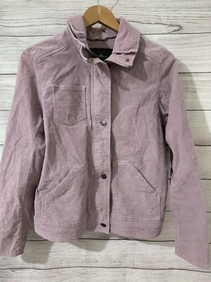 Chaqueta de camionero grande para mujer Eddie Bauer lavanda pana botón delantero mediano Foto 1 de 4