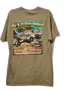 B-17 Flying Fortress WWII Graphic Shirt Aluminum Overcast Adult L Stealthy Hippo - Picture 1 of 10