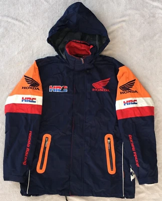 HONDA Racing HRC mens RARE Navy Blue Orange Motorsport Nylon Jacket size S - Image 1 of 4