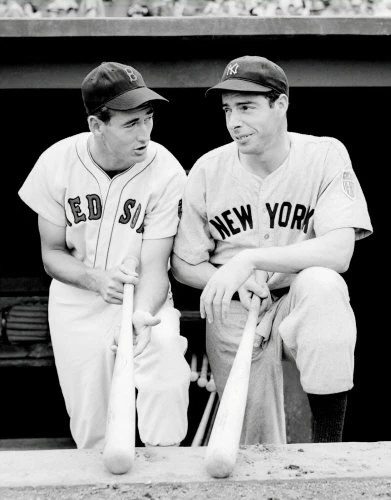 Foto de Ted Williams y Joe DiMaggio 11X14 Medias Rojas Yankees en blanco y negro Foto 1 de 1