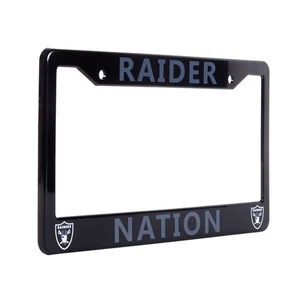 Las Vegas Raiders Black License Plate Frame Cover - EliteAuto3K - Picture 1 of 12