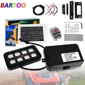8 Gang Switch Panel On-Off LED Car Switch Panel Circuit Control Universal 12/24V - Picture 1 of 16