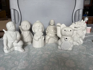 Set 6 Vintage Benihana Ceramic Tiki Mug Lucky Cat Dragon Ninja Geisha Karate Etc - Picture 1 of 19