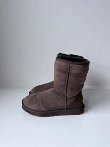 UGG Australia Tall Classic Boots Size 7.5 Chocolate Brown Leather Sheepskin - Picture 1 of 8