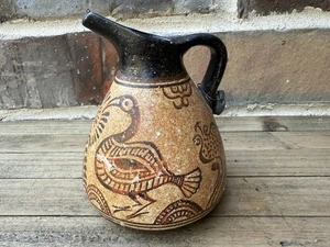 Antike griechische kretische Vase Krug Keramik Museum Replik 500 v. Chr. Kunst handgefertigt 3,5 Zoll - Bild 1 von 8