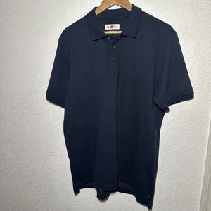Alan Paine England Peruvian Pima Cotton Navy Short Sleeve Polo Shirt Mens Large - Picture 1 of 8