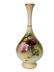 Jarrón antiguo Royal Worcester Roses — Firmado May Blake - Imagen 1 de 9