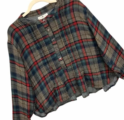 Natural Life Montana Top Cuadros Popover Pintuck 100% Algodón Cabincore Talla XL Foto 1 de 4