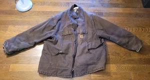 Chaqueta Carhartt Heavy marrón oscuro 4XL sin capucha - Imagen 1 de 14