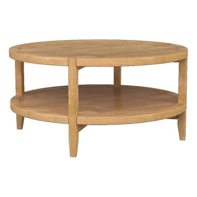 Mesa de centro redonda Coaster Camillo de madera maciza de arce en marrón Foto 1 de 4