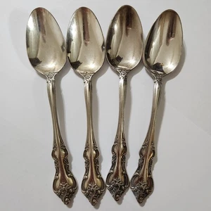International ORLEANS 4 cucchiaini argento profondo posate vintage placcato argento  - Foto 1 di 4