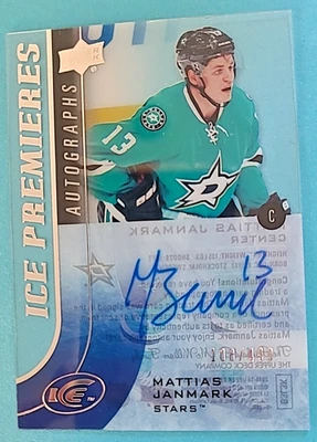 2015-16 Mattias Janmark Upper Deck Ice Premieres Autograph Rookie RC Auto /499 - Image 1 of 4