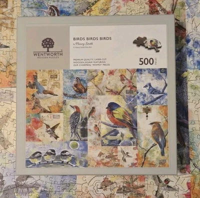 Wentworth Wooden Jigsaw Puzzle BIRDS BIRDS BIRDS 500 Piece Complete Discontinued - Image 1 of 4