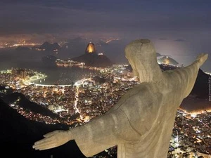 RÍO DE JANEIRO BRASIL IMAGEN CORCOVADO CRISTO REDENTOR VISTA 8x10 FOTO - Imagen 1 de 1