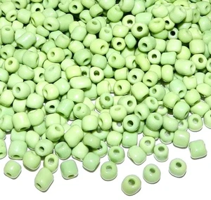 SB179 Green Glossy Opaque 6/0 4mm Rondelle Glass Seed Beads 1oz - Picture 1 of 1