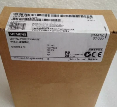 6ES7315-6FF04-0AB0 6ES73156FF040AB0 SIEMENS S7-300 CPU 315F-2DP - Image 1 of 2