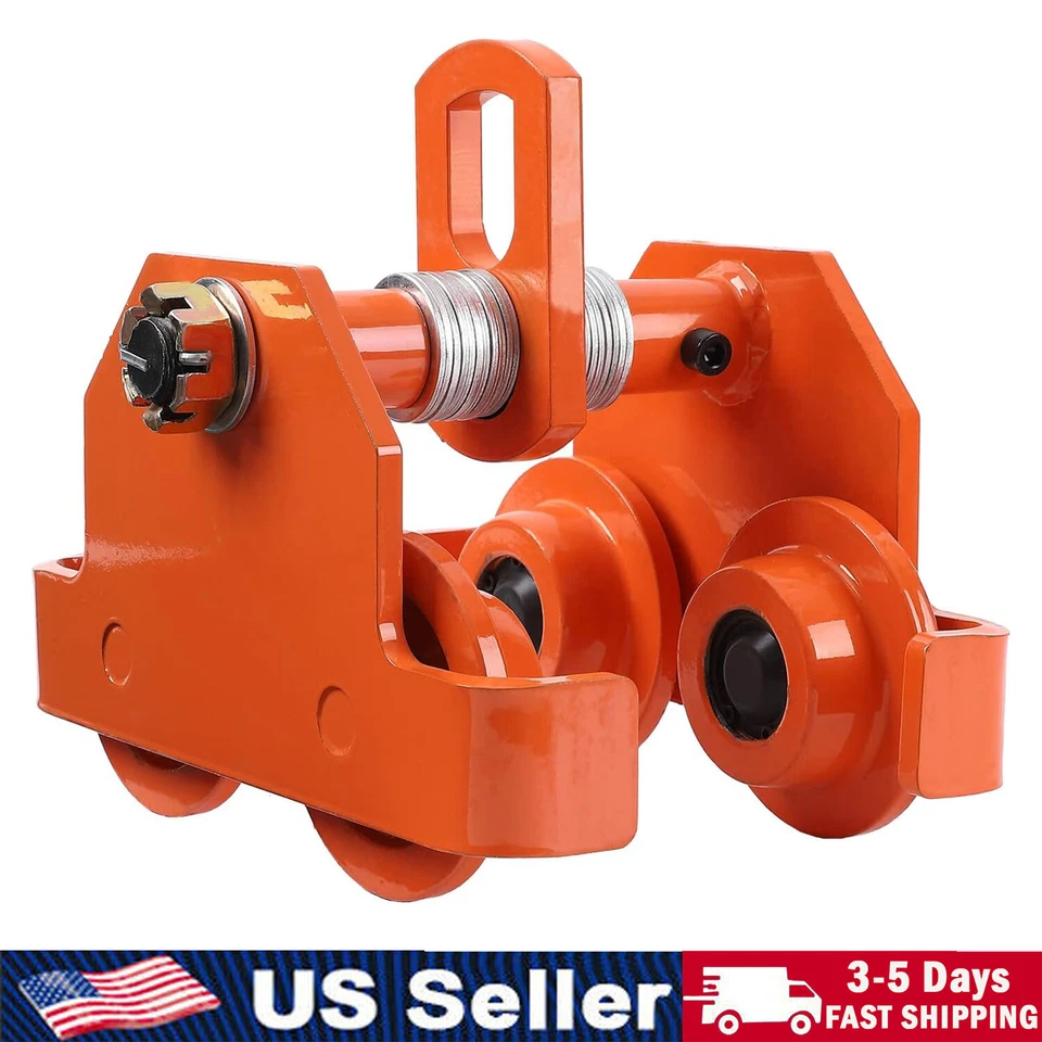 Push Beam Trolley Manual Trolley 4400 lbs/2 Ton Load 3.5"-8" Adjustable - Image 1 of 4