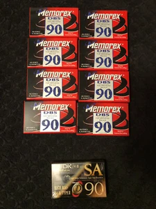 Lot of 9 Sealed Memorex DBS Normal Bias 90 Minute Blank Cassette Tapes - Picture 1 of 1
