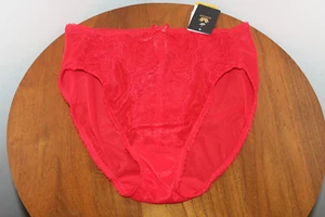 WACOAL RETRO CHIC HI-CUT BRIEF LACE EMBROIDERED FLORAL BARBADOS CHERRY SIZE 5-S - Picture 1 of 4