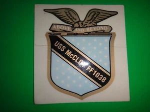 US Navy USS McCLOY FF1038 ABOVE AND BEYOND Decal Sticker - Picture 1 of 3