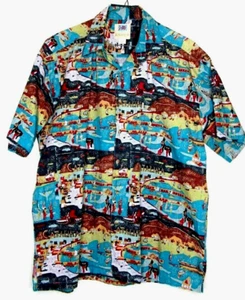 Camisa Hawaiana AVI KAHALA, Algodón, Talla L, Hecha en Hawái, Isla Catalina CA Playa - Imagen 1 de 6
